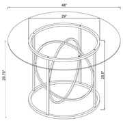 Levy 48-inch Round Glass Top Dining Table Matte Black - 115240BLK