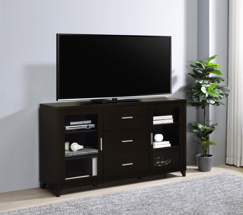Lewes 2-door Engineered Wood 60-inch TV Stand Cappuccino - 700881