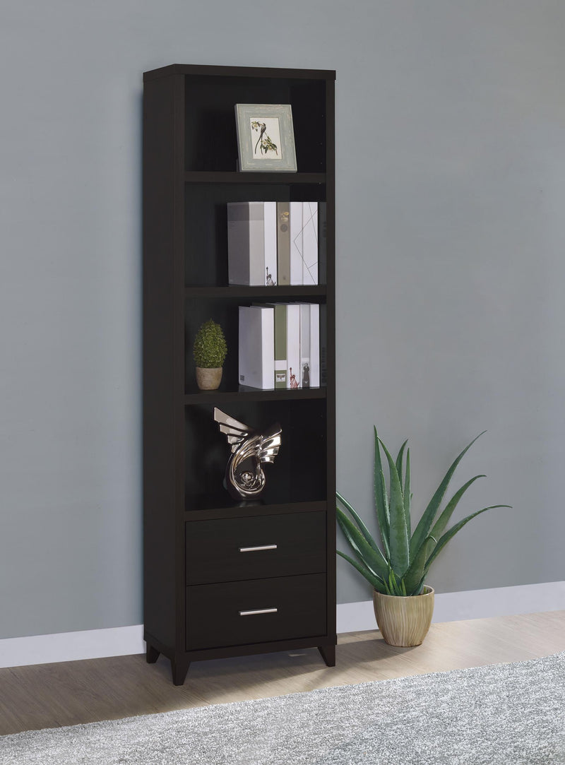 Lewes 4-shelf Engineered Wood Media Tower Cappuccino - 700882
