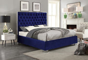Lexi Velvet King Bed Blue - Gate FurnitureKing Bed