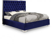 Lexi Velvet King Bed Blue - Gate FurnitureKing Bed