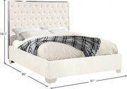 Lexi Velvet King Bed White - Gate FurnitureKing Bed