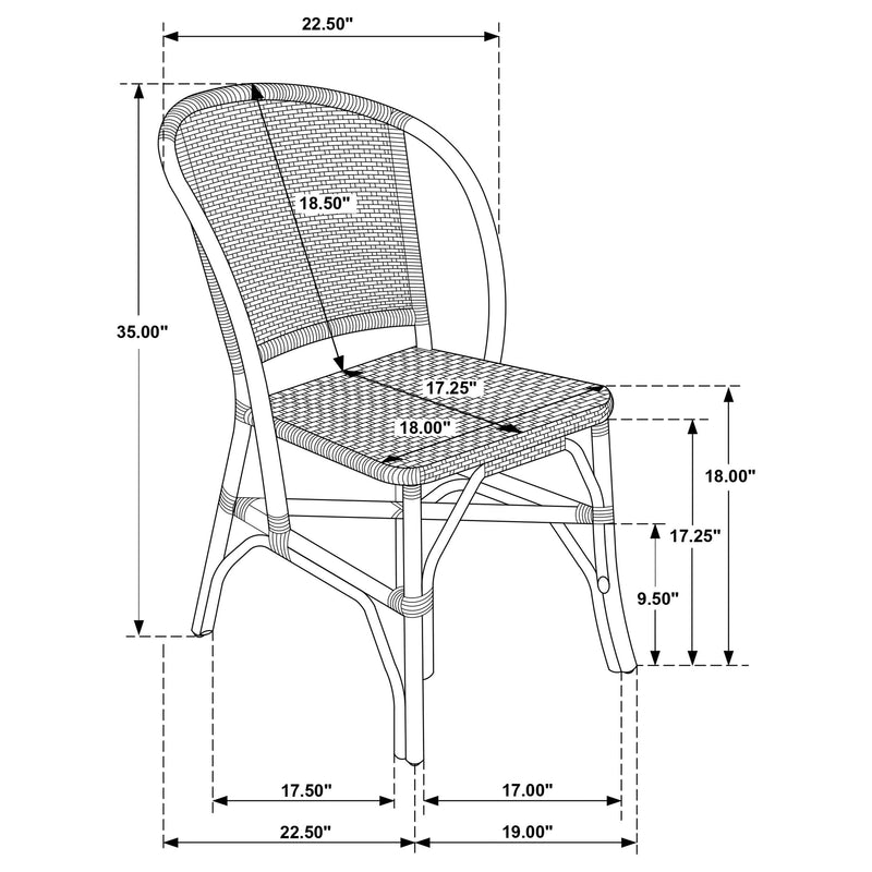 Lexley Woven Rattan Dining Side Chair Brown (Set of 2) - 109122
