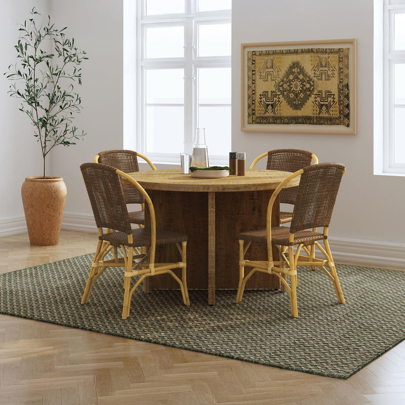 Lexley Woven Rattan Dining Side Chair Brown (Set of 2) - 109122