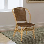 Lexley Woven Rattan Dining Side Chair Brown (Set of 2) - 109122