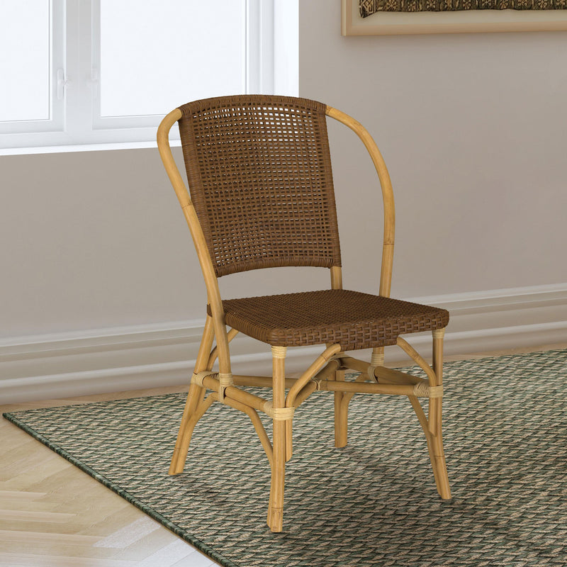 Lexley Woven Rattan Dining Side Chair Brown (Set of 2) - 109122