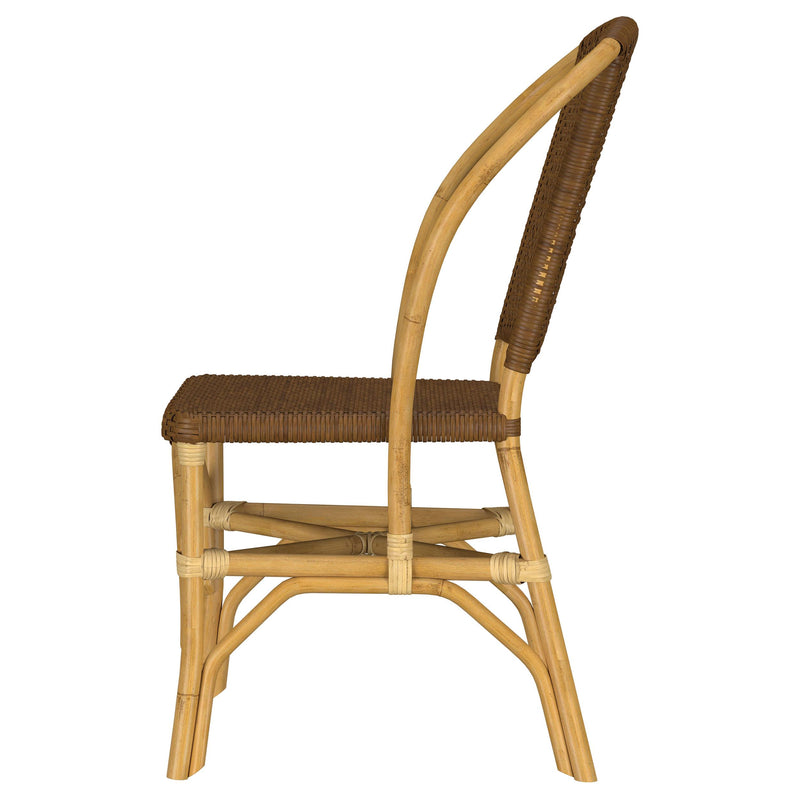 Lexley Woven Rattan Dining Side Chair Brown (Set of 2) - 109122