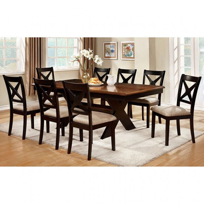 Liberta Dark Oak/Black/Beige Dining Table - CM3776T-TABLE