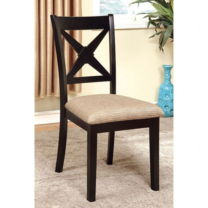 Liberta Dark Oak/Black/Beige Dining Table - CM3776T-TABLE