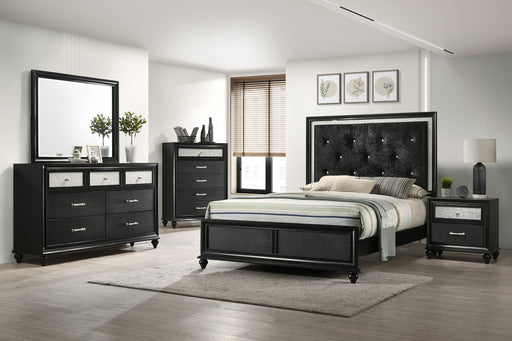 Lila Black Upholstered Panel Youth Bedroom Set - Gate FurnitureYouth Bedroom Set