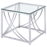 Lille 2-piece Glass Top Coffee And End Table Set Chrome - 720498-S2