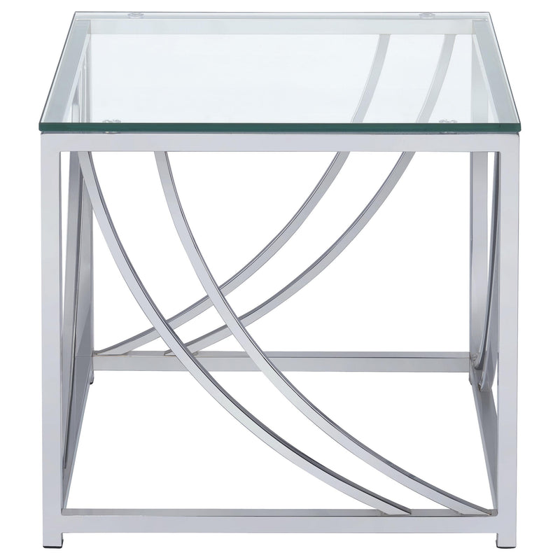 Lille 2-piece Glass Top Coffee And End Table Set Chrome - 720498-S2