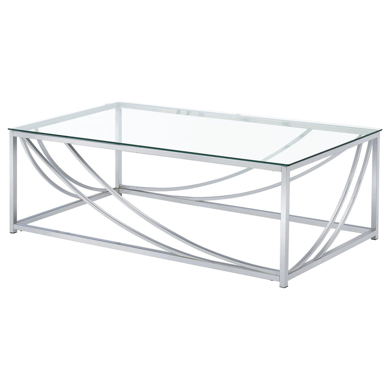Lille 2-piece Glass Top Coffee And End Table Set Chrome - 720498-S2