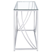 Lille Glass Top Entryway Console Table Accents Chrome - 720499