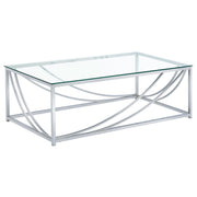 Lille Rectangular Glass Top Coffee Table Chrome - 720498