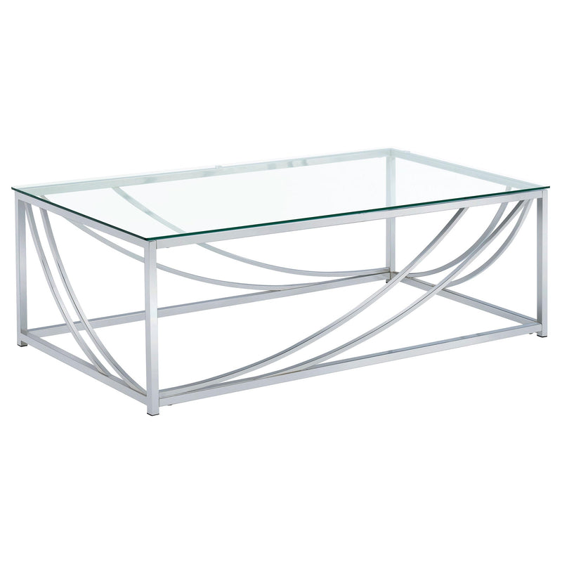 Lille Rectangular Glass Top Coffee Table Chrome - 720498