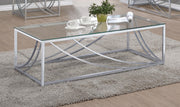 Lille Rectangular Glass Top Coffee Table Chrome - 720498