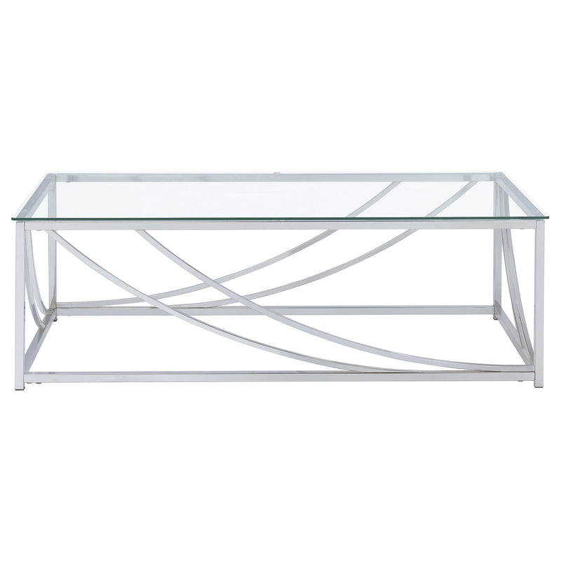 Lille Rectangular Glass Top Coffee Table Chrome - 720498