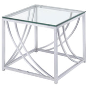 Lille Square Glass Top Side End Table Chrome - 720497