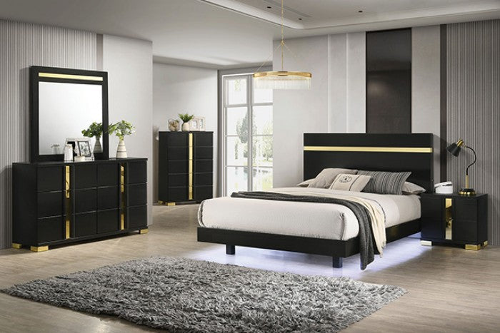 Lillestrom Black/Gold Dresser - FM7217BK-D