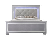 Lillian Silver King LED Upholestered Bed - Gate FurnitureKing Bed