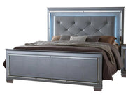 Lillian Silver LED King Panel Bed - Gate FurnitureKing Bed