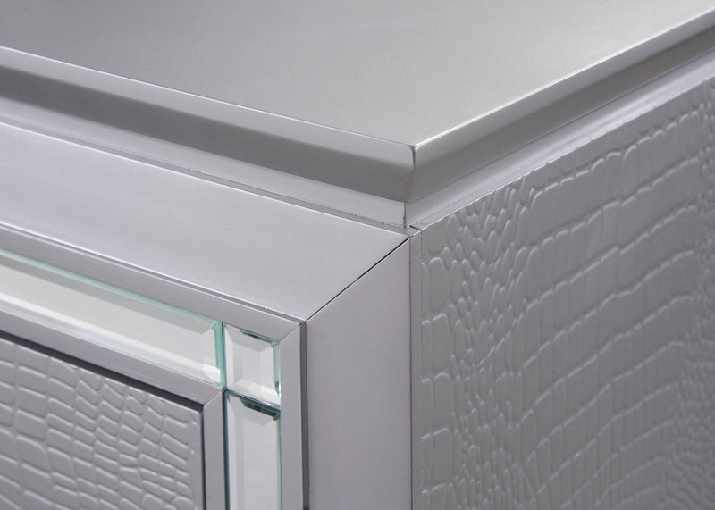 Lillian Silver LED Upholestered Bedroom Set - Gate FurnitureBedroom Set