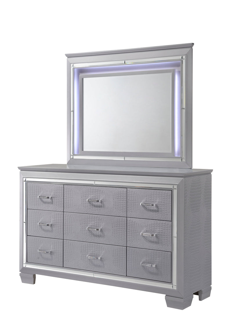 Lillian Silver LED Upholestered Bedroom Set - Gate FurnitureBedroom Set