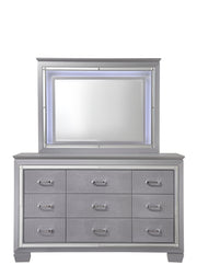 Lillian Silver LED Upholestered Bedroom Set - Gate FurnitureBedroom Set