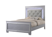 Lillian Silver LED Upholestered Bedroom Set - Gate FurnitureBedroom Set