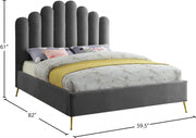 Lily Velvet Full Bed Grey - LilyGrey-F