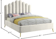 Lily Velvet King Bed Cream - Gate FurnitureKing Bed