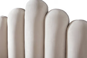 Lily Velvet King Bed Cream - Gate FurnitureKing Bed