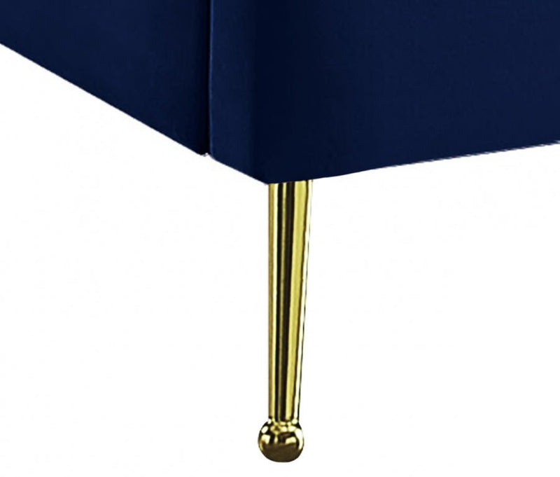 Lily Velvet Queen Bed Blue - Gate FurnitureQueen Bed