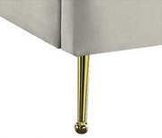 Lily Velvet Queen Bed in Cream - Gate FurnitureQueen Bed