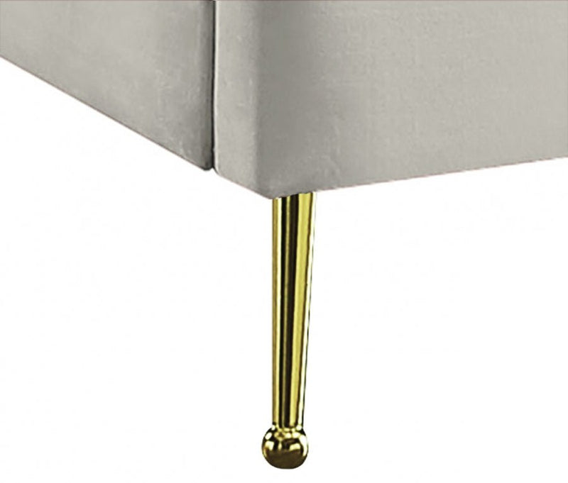 Lily Velvet Queen Bed in Cream - Gate FurnitureQueen Bed