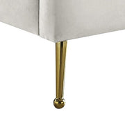 Lily Velvet Twin Bed Cream - Gate FurnitureTwin Bed
