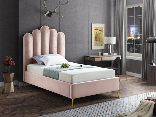 Lily Velvet Twin Bed Pink - Gate FurnitureTwin Bed
