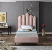 Lily Velvet Twin Bed Pink - Gate FurnitureTwin Bed