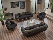 Lima 3-pieces (Sofa & Loveseat & Chair) Livingroom Set Black in Black - 101-LIM-BLACK-321