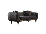 Lima 3-pieces (Sofa & Loveseat & Chair) Livingroom Set Black in Black - 101-LIM-BLACK-321