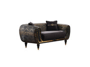 Lima 3-pieces (Sofa & Loveseat & Chair) Livingroom Set Black in Black - 101-LIM-BLACK-321