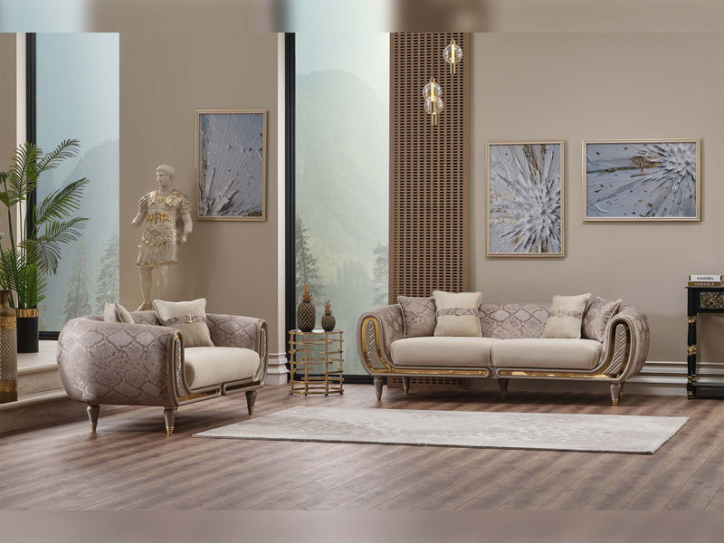 Lima 3-pieces (Sofa & Loveseat & Chair) Livingroom Set Cream in Cream - 101-LIM-CREAM-321