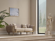 Lima 3-pieces (Sofa & Loveseat & Chair) Livingroom Set Cream in Cream - 101-LIM-CREAM-321