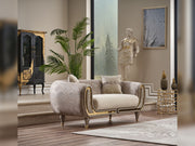 Lima 3-pieces (Sofa & Loveseat & Chair) Livingroom Set Cream in Cream - 101-LIM-CREAM-321