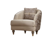 Lima 3-pieces (Sofa & Loveseat & Chair) Livingroom Set Cream in Cream - 101-LIM-CREAM-321