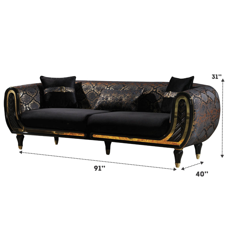 Lima Black Living Room Set - Gate FurnitureLiving Room Set
