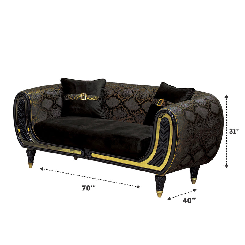 Lima Black Living Room Set - Gate FurnitureLiving Room Set