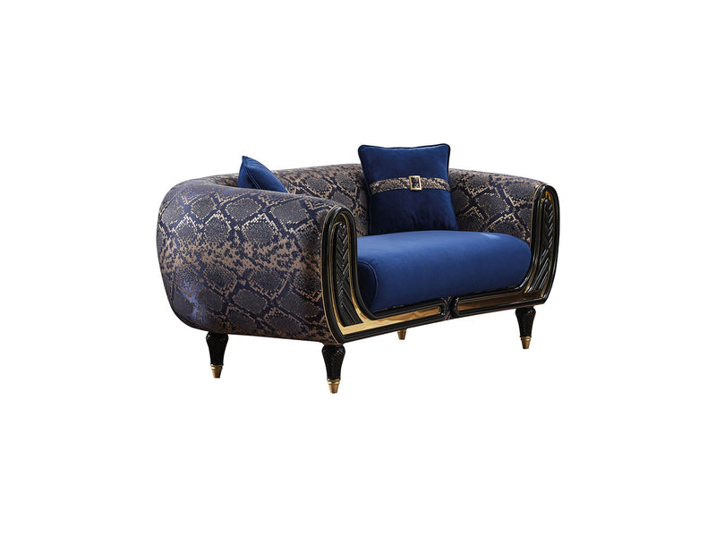 Lima Stationary Loveseat Blue in Blue - 101-LIM-BLUE-2