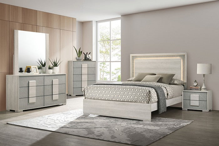 Lincolt White Wash/Stone Gray Dressser - FM7201WH-D